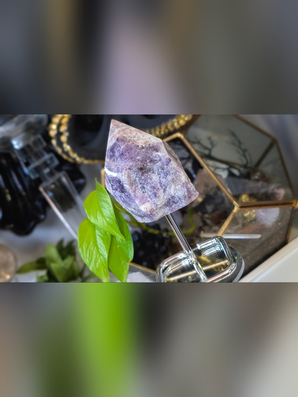 Dream Amethyst Crystal Point on Stand